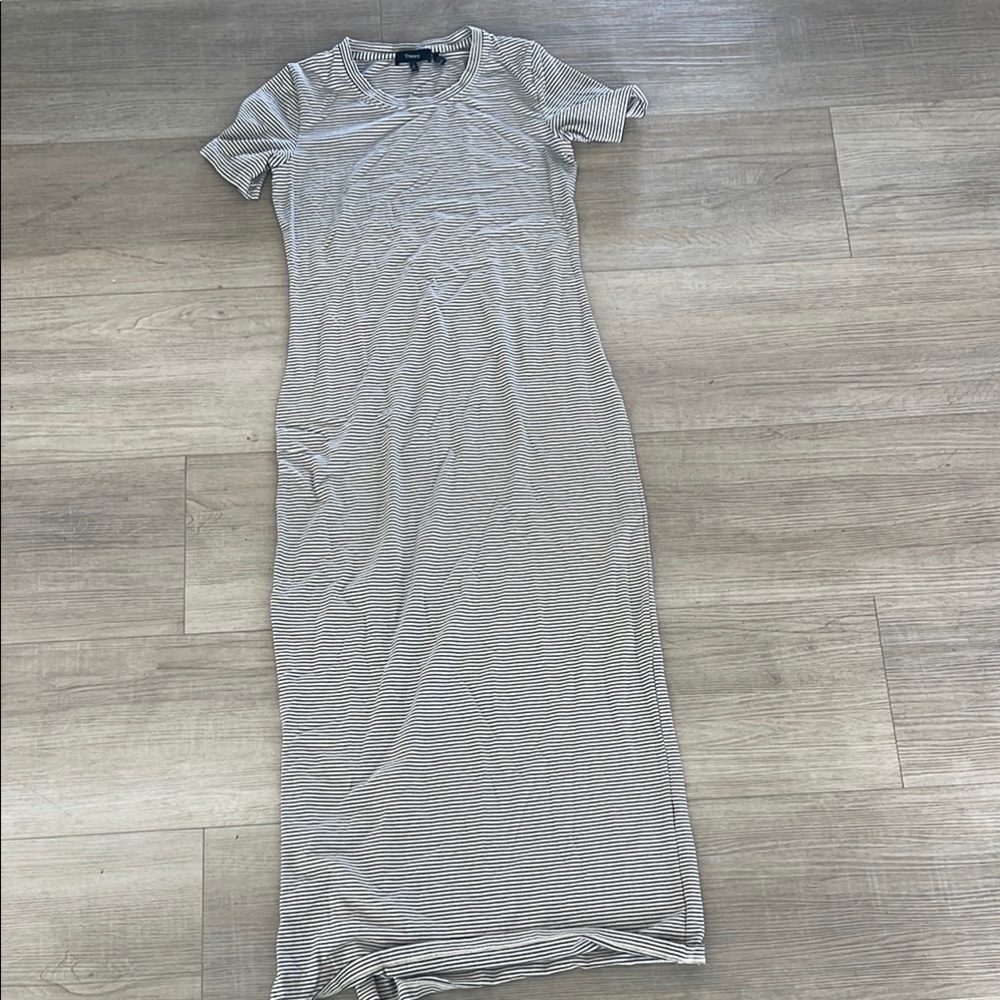 Striped Gray Maxi Dress